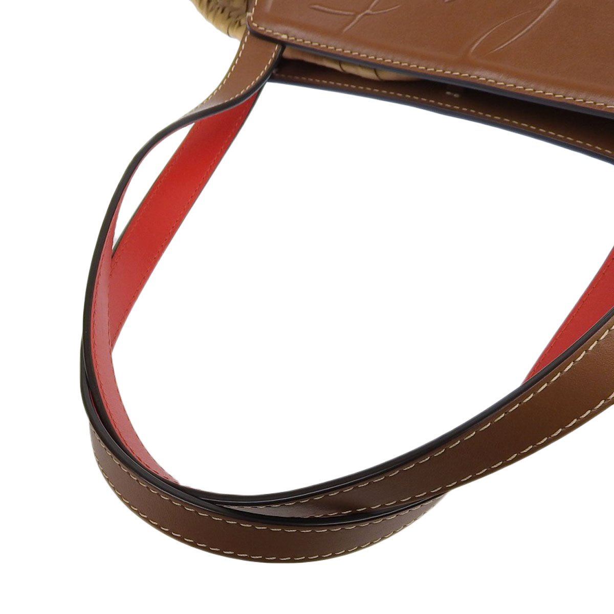 Christian Louboutin かごバッグ ベージュ/ブラウン クリスチャンルブタン CHRISTIAN LOUBOUTIN かごバッグ ラフィア