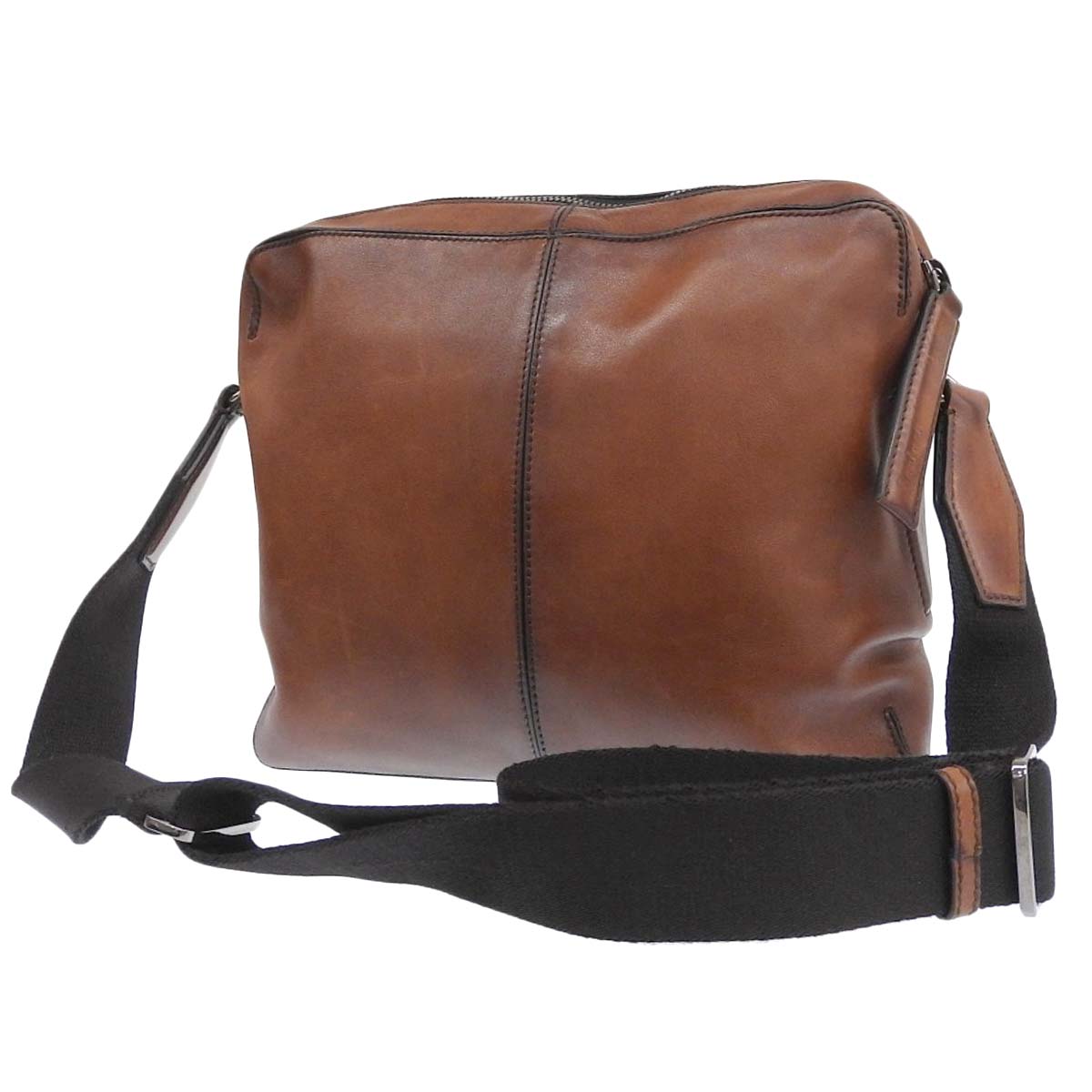 ベルルッティ BERLUTI カリグラフィ ショルダーバッグ レザー ブラウン系 メンズ 4296