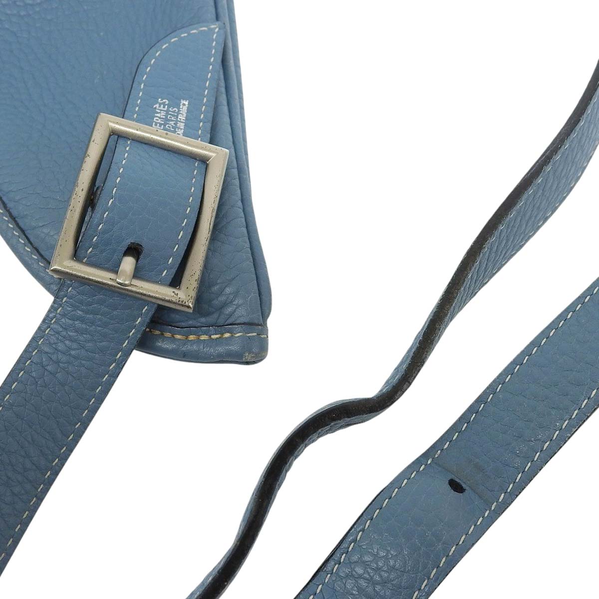 エルメス HERMES マサイ ショルダーバッグ トリヨンレザー ブルージーン レディース □I刻印 2005年 替えベルト付き 4606