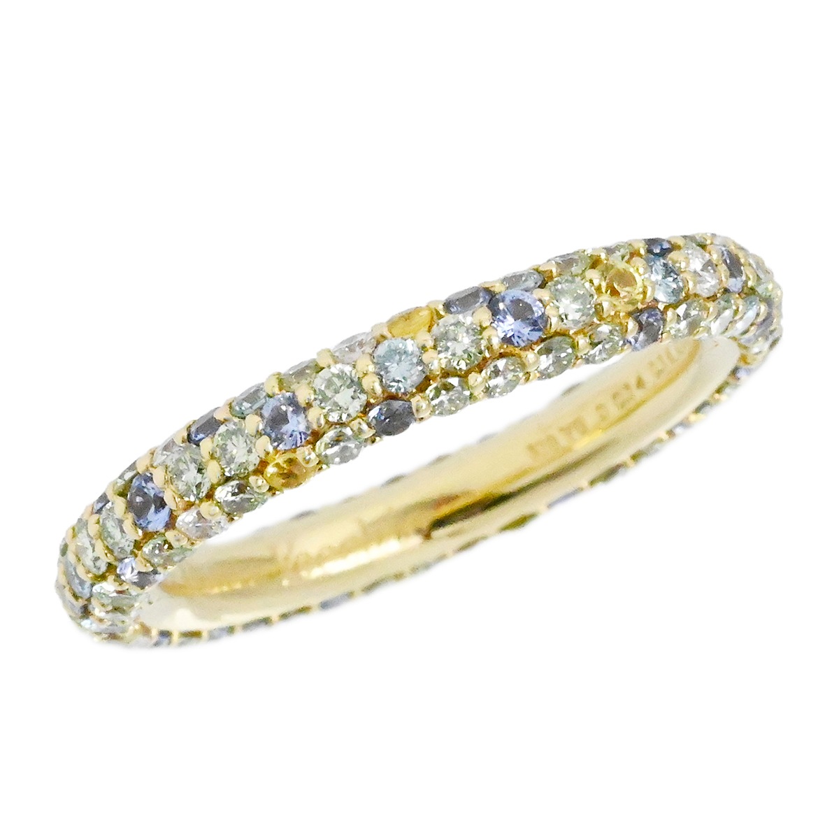 ポンテヴェッキオ Ponte Vecchio エテルノ フルエタニティ 750YG イエローゴールド ダイヤ0.14ct 0.16ct 0.65 サファイア0.65ct サイズ10 2001