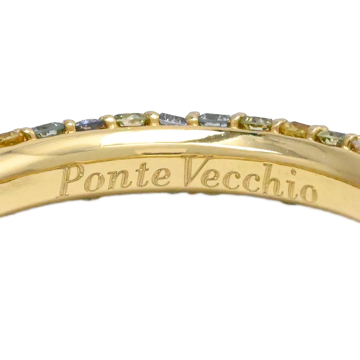 ポンテヴェッキオ Ponte Vecchio エテルノ フルエタニティ 750YG イエローゴールド ダイヤ0.14ct 0.16ct 0.65 サファイア0.65ct サイズ10 2001