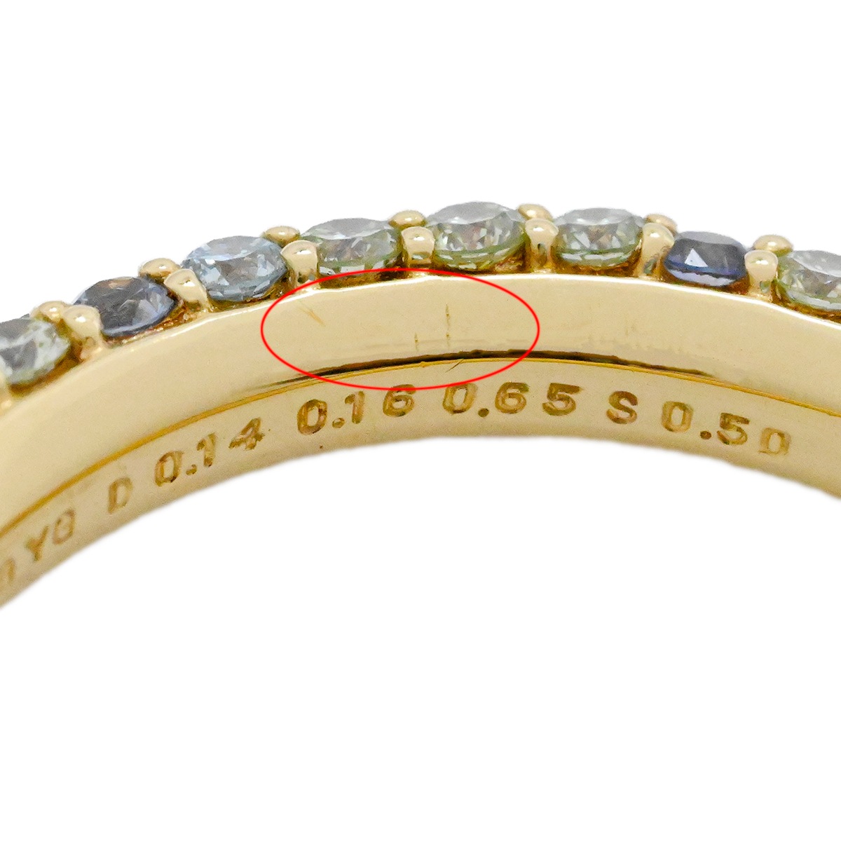 ポンテヴェッキオ Ponte Vecchio エテルノ フルエタニティ 750YG イエローゴールド ダイヤ0.14ct 0.16ct 0.65 サファイア0.65ct サイズ10 2001