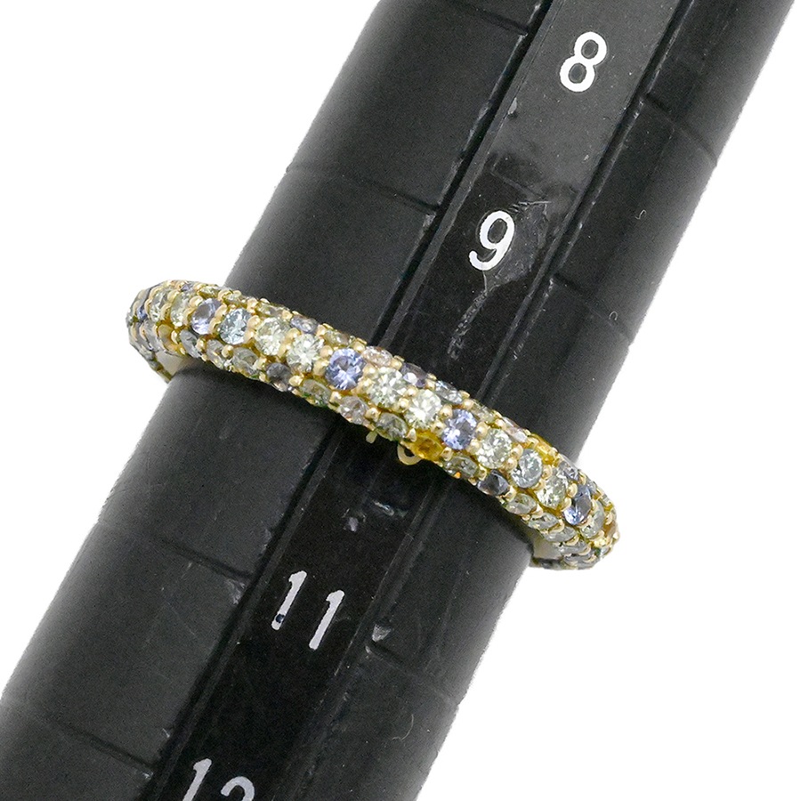 ポンテヴェッキオ Ponte Vecchio エテルノ フルエタニティ 750YG イエローゴールド ダイヤ0.14ct 0.16ct 0.65 サファイア0.65ct サイズ10 2001