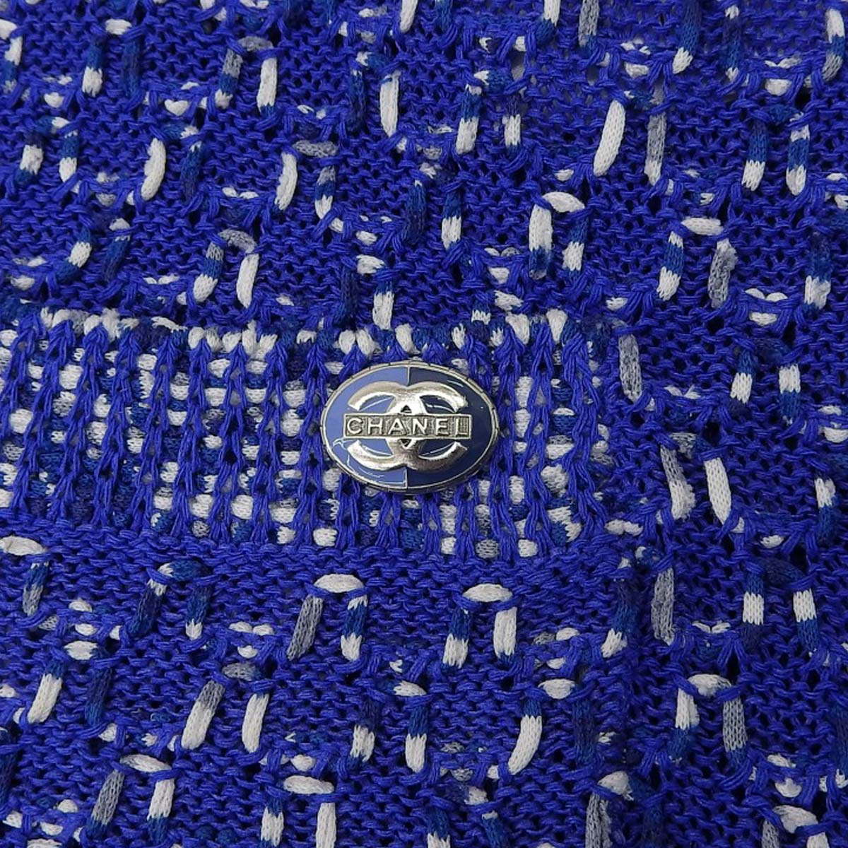 【正規品】CHANEL/シャネル★ココマーク編み柄半袖コットンニット38 シャネル CHANEL ココマーク 透かし編み 半袖 サマーニット シルク