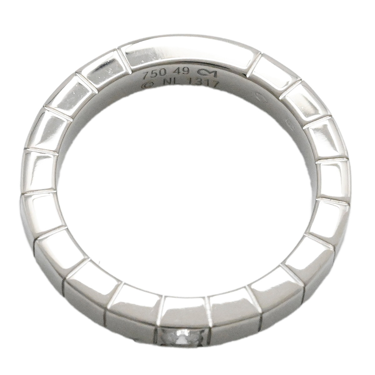 カルティエ CARTIER 750WG ホワイトゴールド ラニエールリング ダイヤ1P サイズ49 レディース  2002