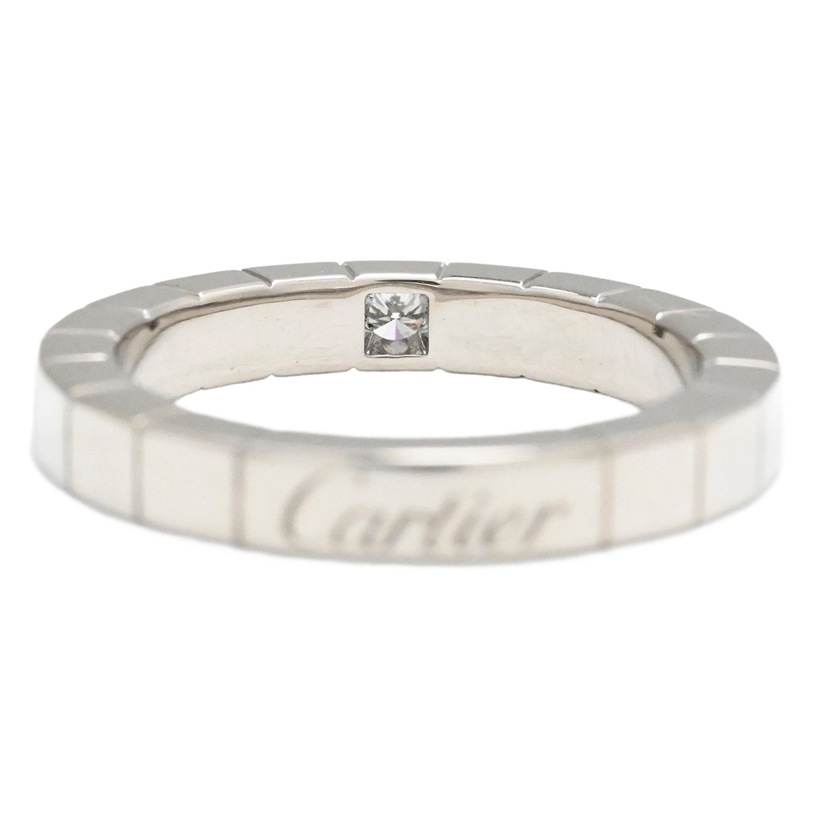 カルティエ CARTIER 750WG ホワイトゴールド ラニエールリング ダイヤ1P サイズ49 レディース  2002