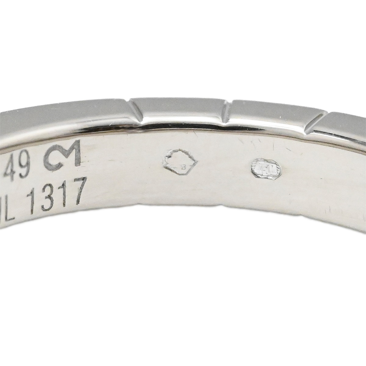 カルティエ CARTIER 750WG ホワイトゴールド ラニエールリング ダイヤ1P サイズ49 レディース  2002