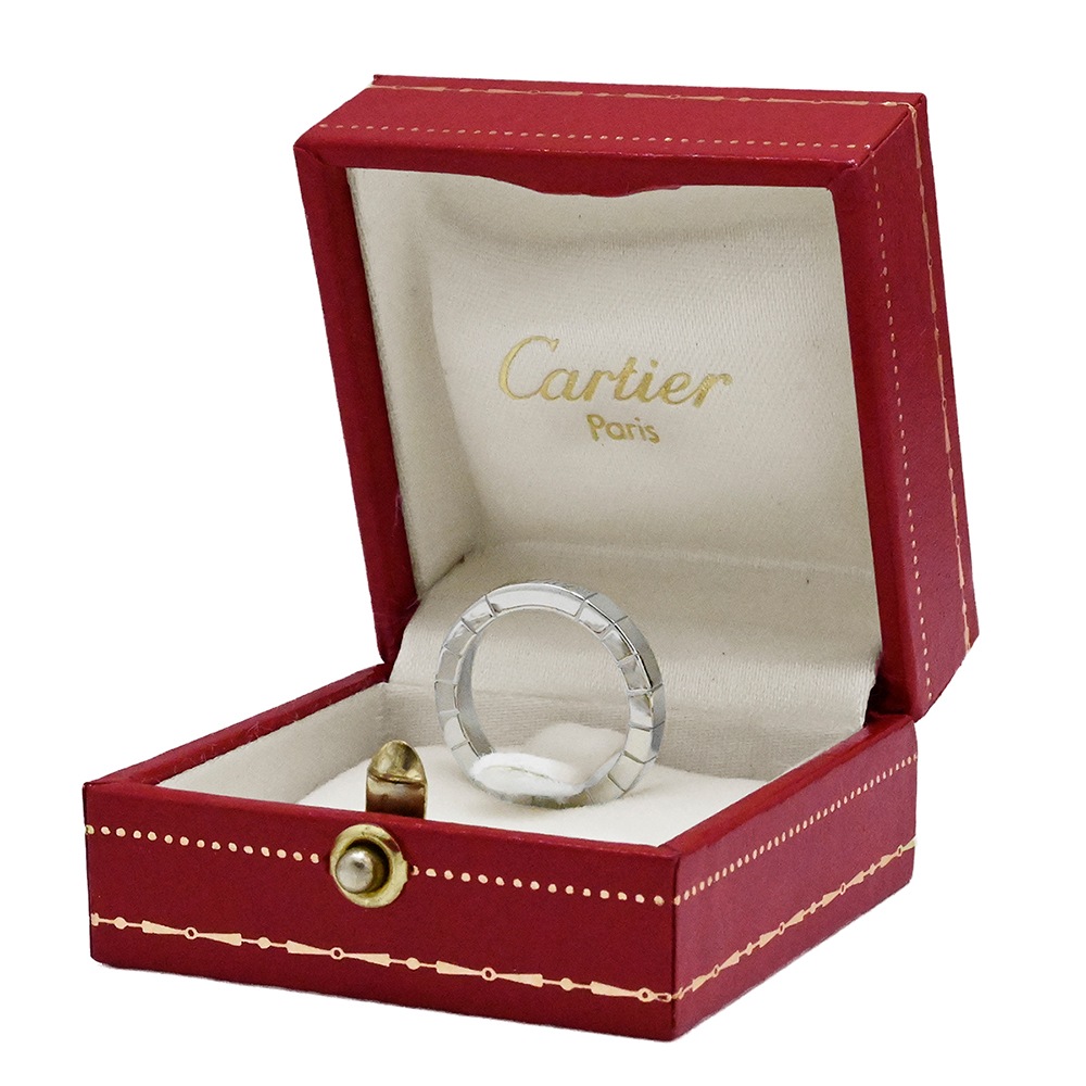 カルティエ CARTIER 750WG ホワイトゴールド ラニエールリング ダイヤ1P サイズ49 レディース  2002