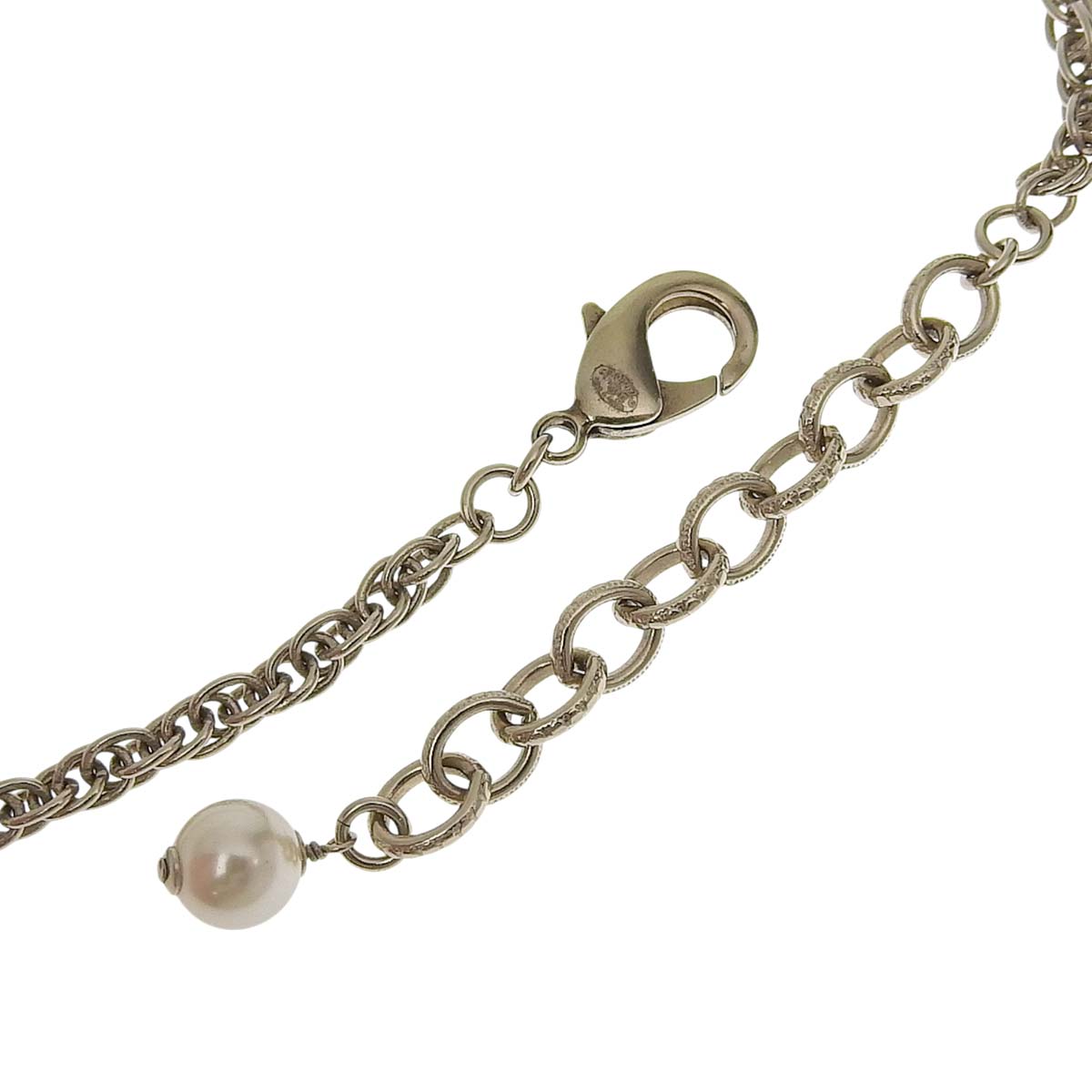 シャネル CHANEL ロゴ カメリア チャーム ネックレス メタル ライン