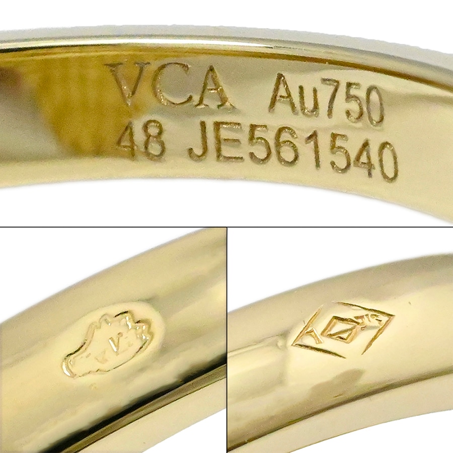 ヴァンクリーフ＆アーベル VanCleef&Arpels 750YG イエローゴールド ヴィンテージアルハンブラ オニキス ダイヤ リング サイズ48  2003