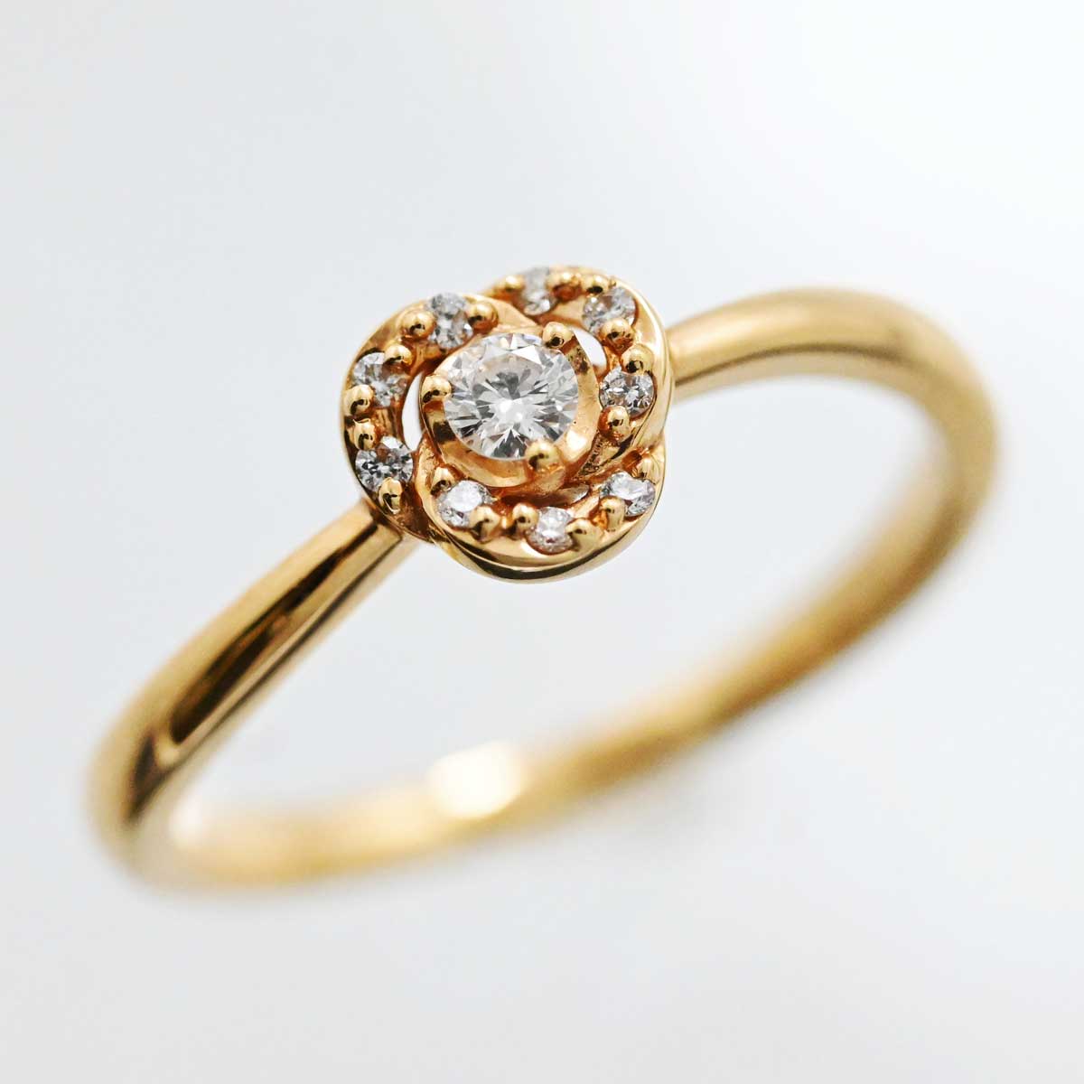 4℃ K18PG ピンクゴールド ダイヤ リング 10号 レディース  3436