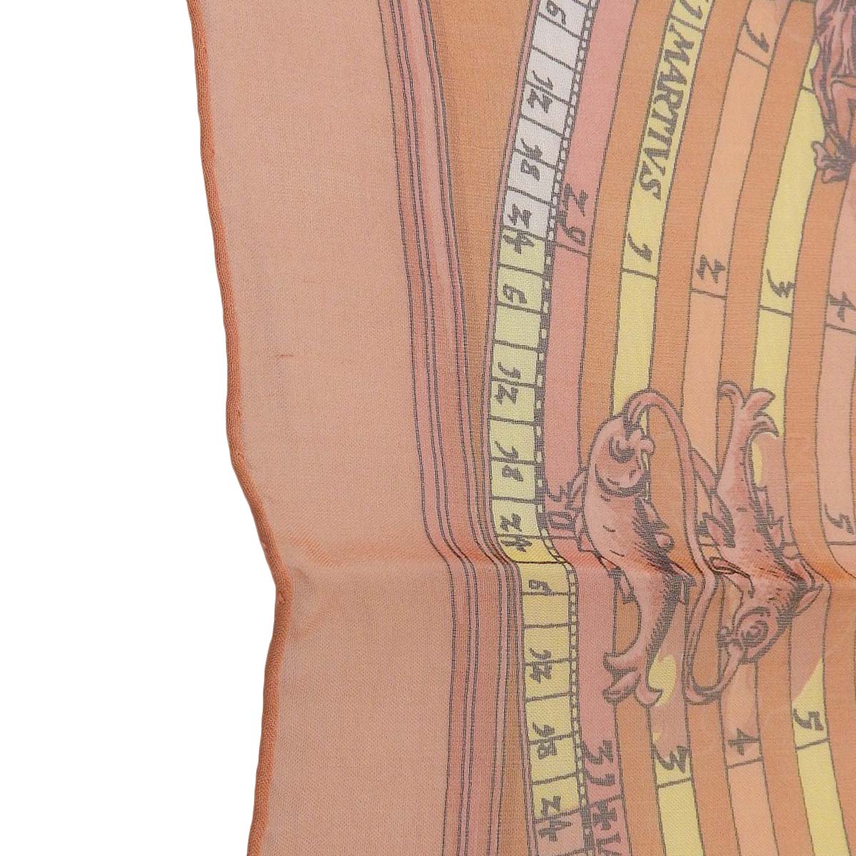 エルメス HERMES プチカレ シフォン スカーフ DIES ET HOPE 占星術 シルク100% ピンクオレンジ系 レディース 4373