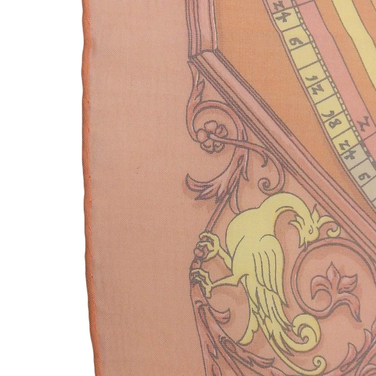 エルメス HERMES プチカレ シフォン スカーフ DIES ET HOPE 占星術 シルク100% ピンクオレンジ系 レディース 4373