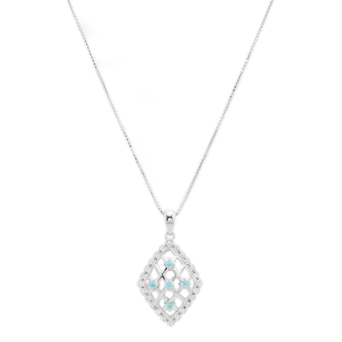 タサキ TASAKI TASAKI Pt850/900 プラチナ ダイヤ0.33ct パライバトルマリン0.18ct ネックレス レディース  3803