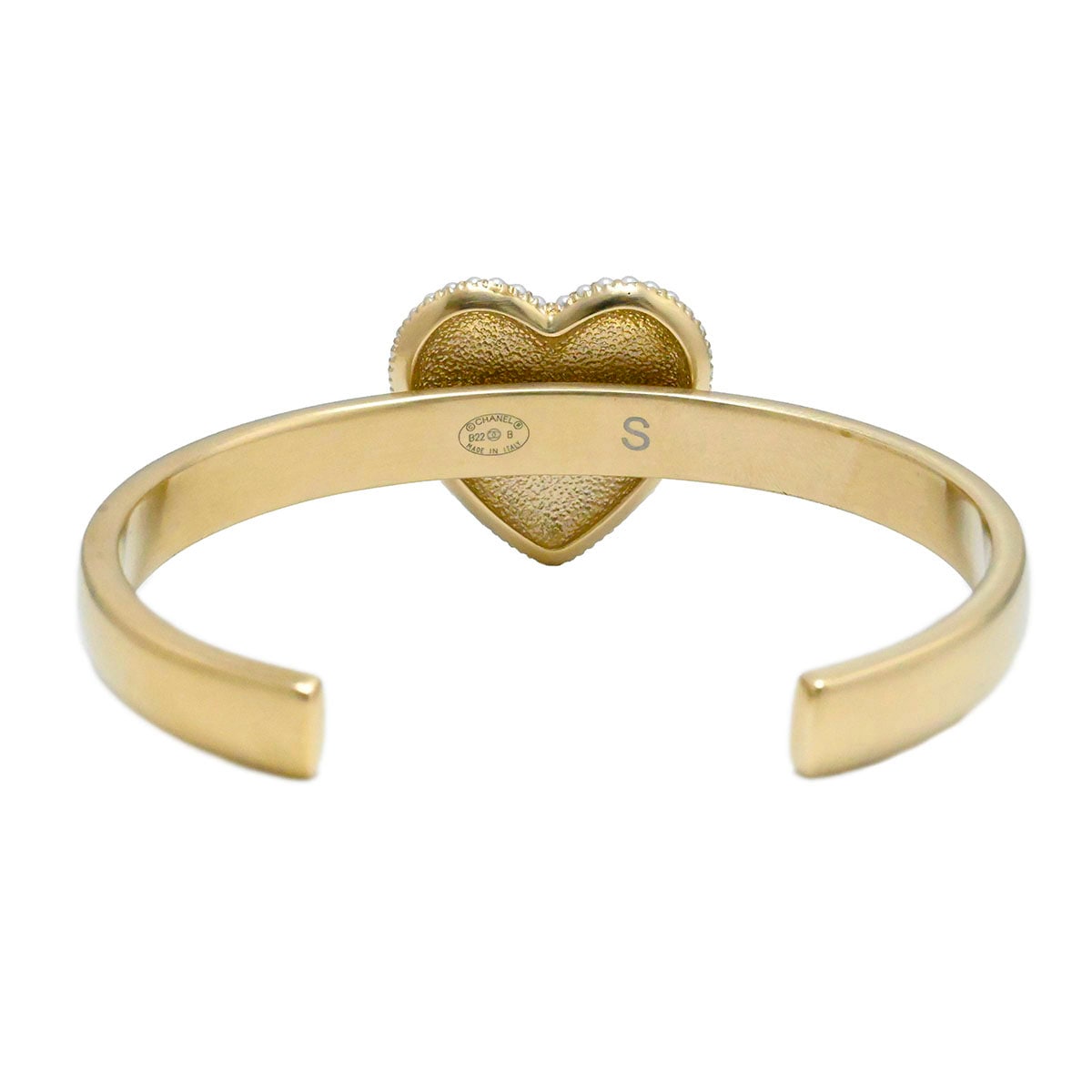 シャネル CHANEL B22 ココマーク ハートバングル ブレスレット フェイクパール ラインストーン レディース  3885