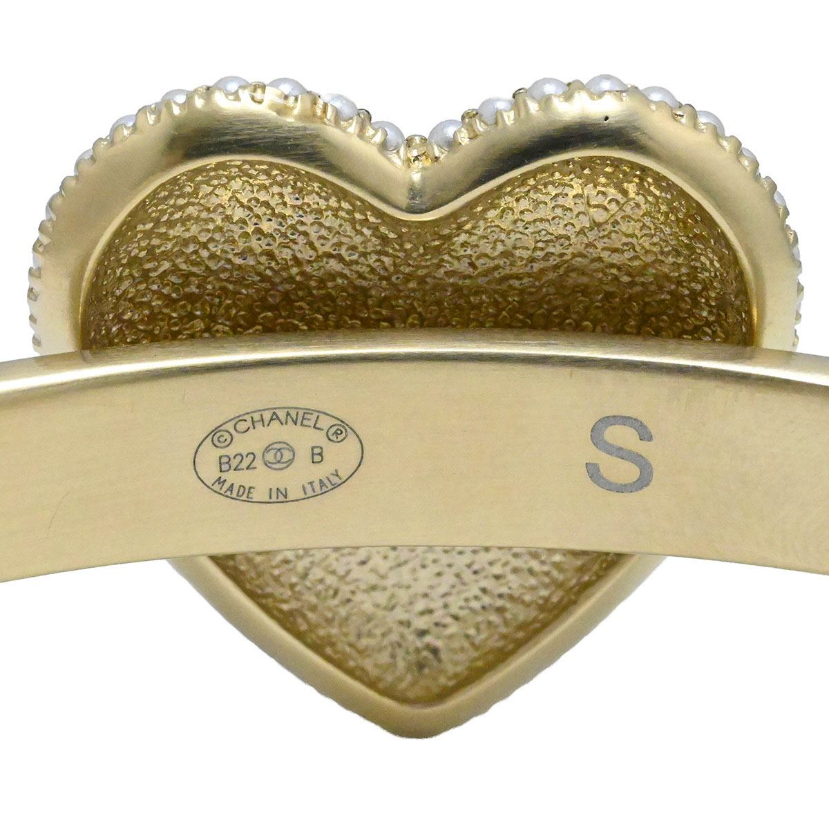 シャネル CHANEL B22 ココマーク ハートバングル ブレスレット フェイクパール ラインストーン レディース  3885
