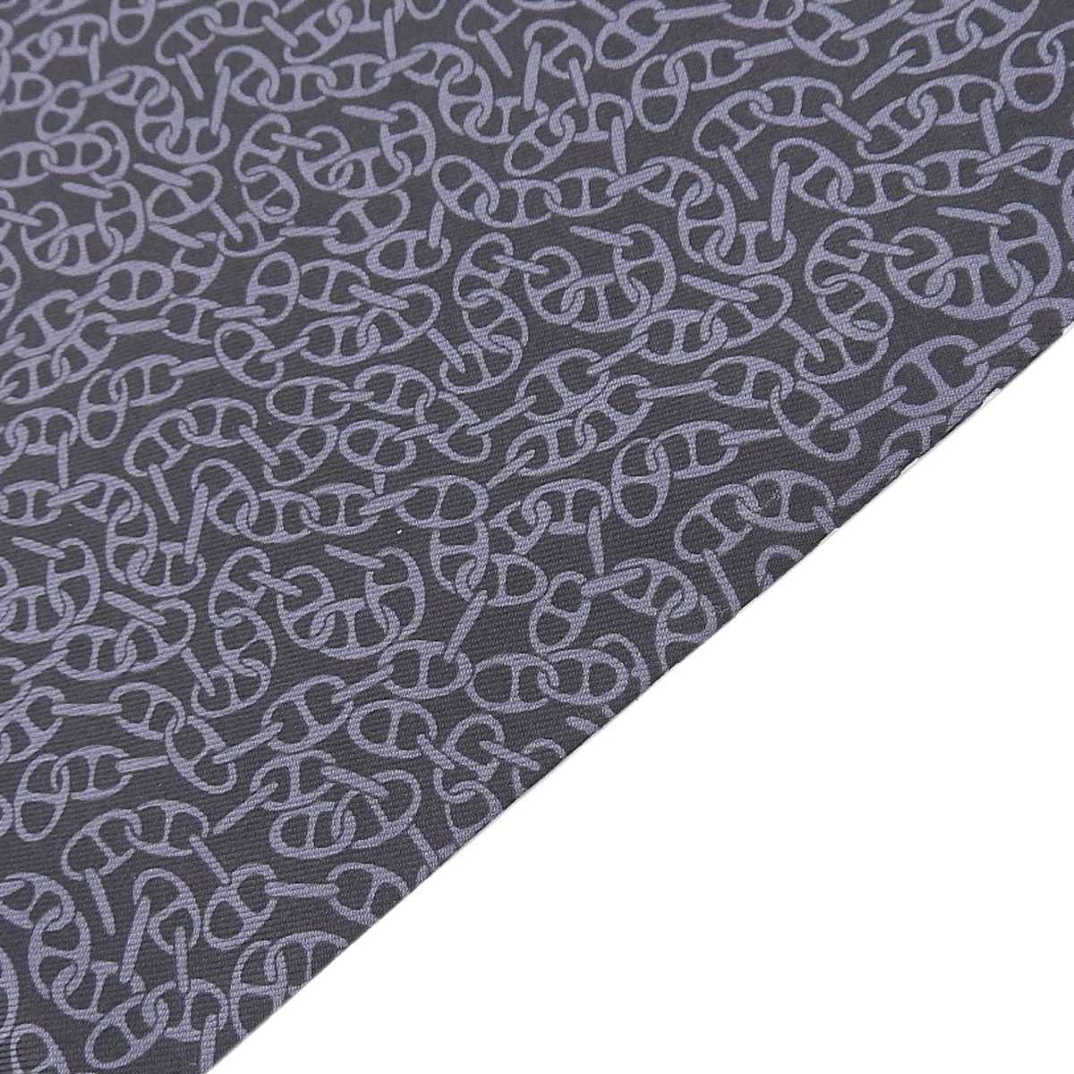 エルメス HERMES リバーシブル シェーヌダンクル チェック マフラー シルク ブラック レディース メンズ 8582