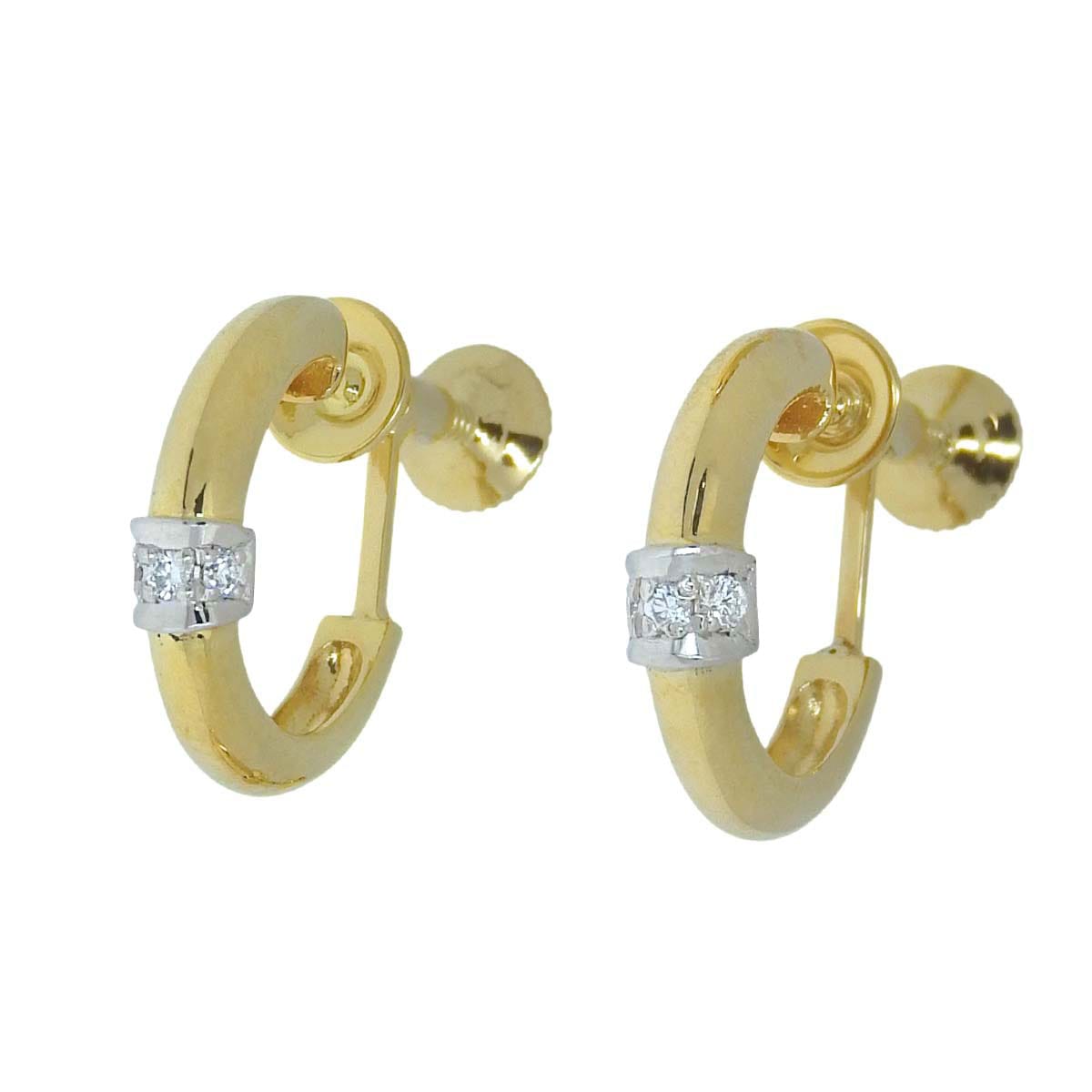 タサキ TASAKI ループ イヤリング K18 PT900 ダイヤモンド 0.02ct 0.02ct レディース  4711