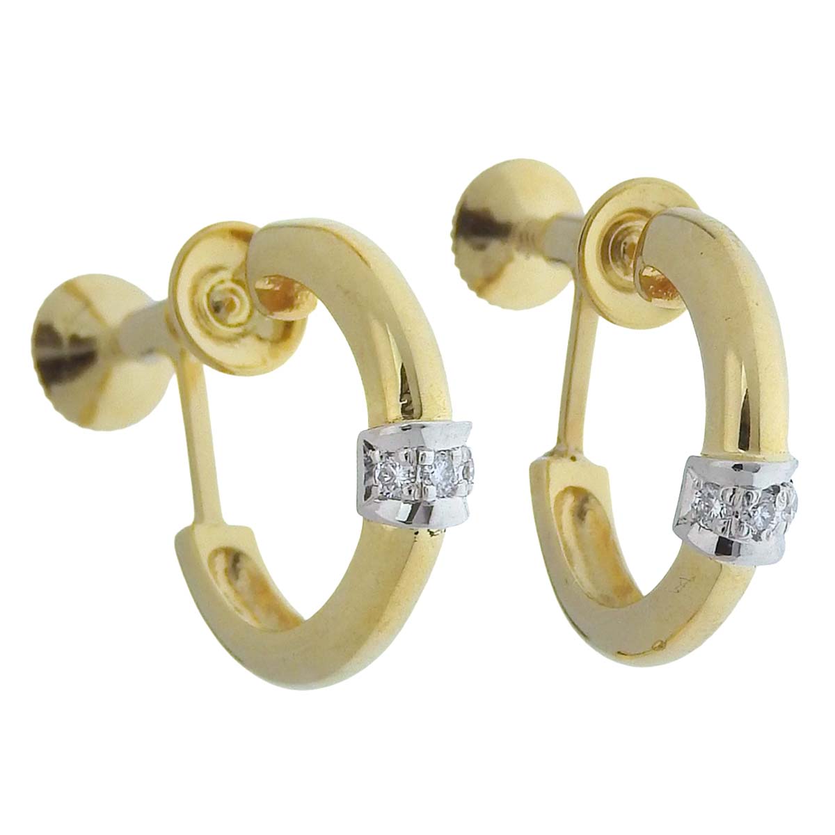 タサキ TASAKI ループ イヤリング K18 PT900 ダイヤモンド 0.02ct 0.02ct レディース  4711