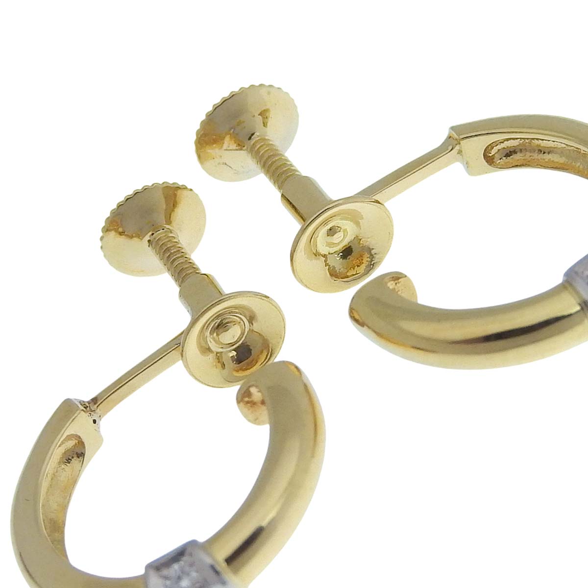 タサキ TASAKI ループ イヤリング K18 PT900 ダイヤモンド 0.02ct 0.02ct レディース  4711