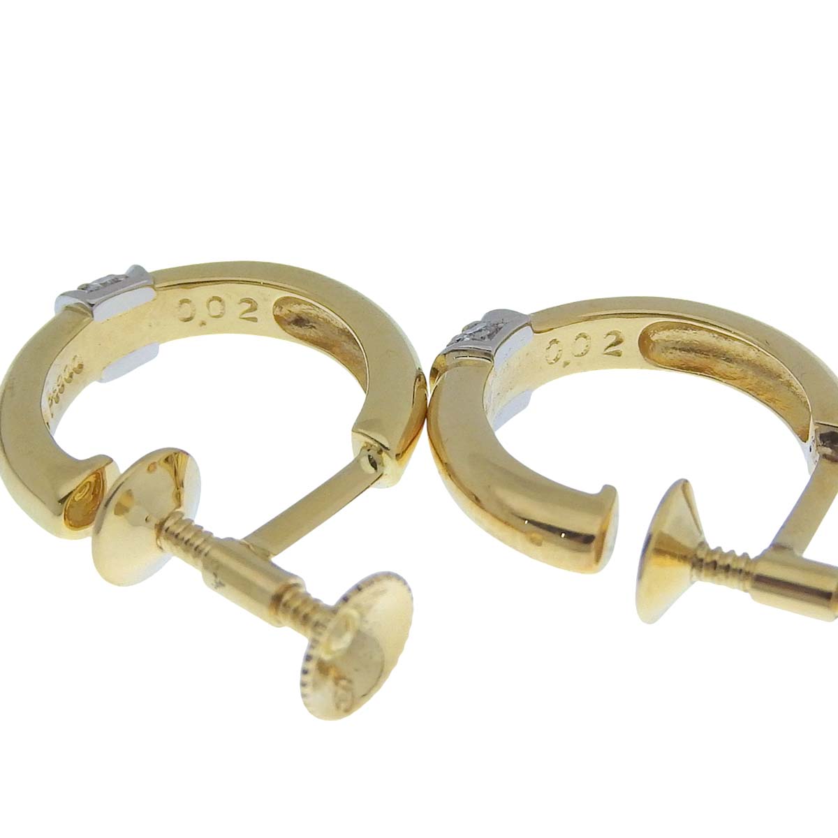 タサキ TASAKI ループ イヤリング K18 PT900 ダイヤモンド 0.02ct 0.02ct レディース  4711