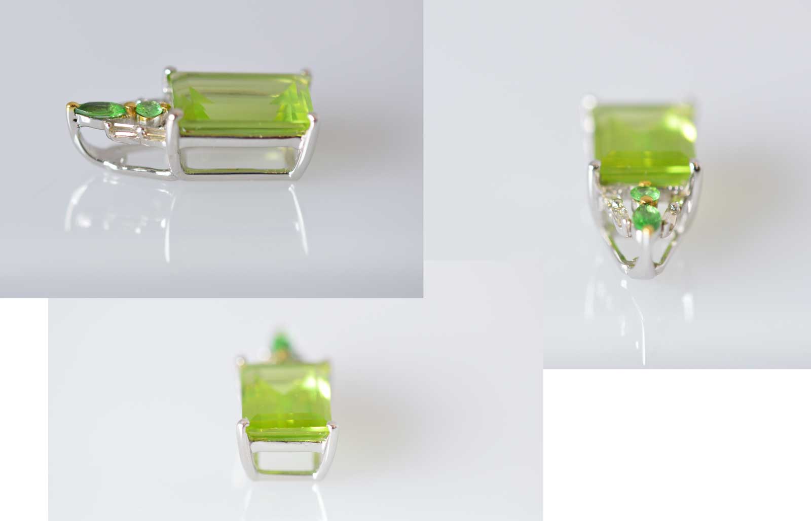 ジュエリー ノンブランド Ｋ18WG ホワイトゴールド ペリドット2.00ｃｔ ダイヤ ペンダントトップ ノンブランドジュエリー 6058
