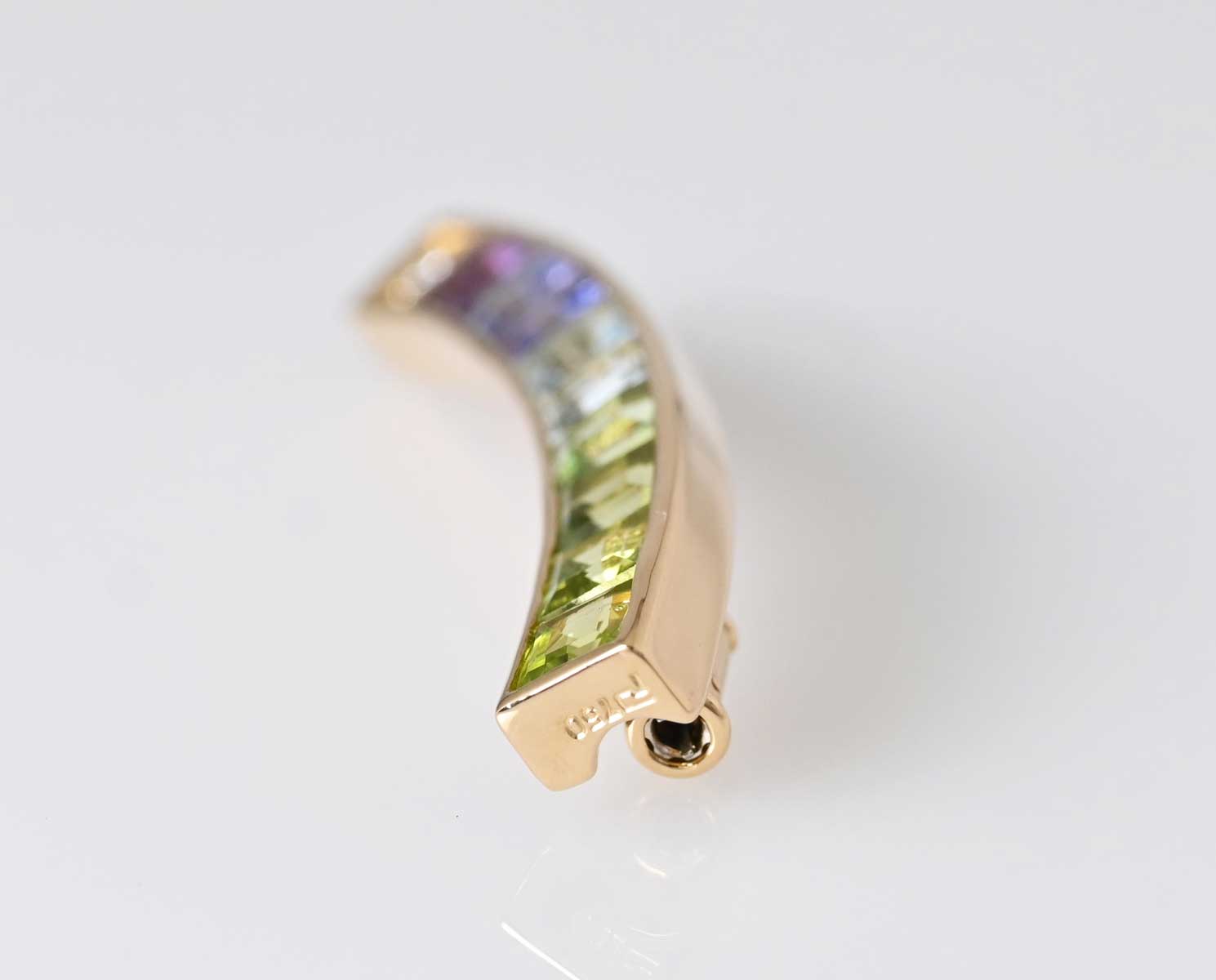 ポーラ K１８YG ダイヤ１P マルチストーン ブローチ レディース 7664