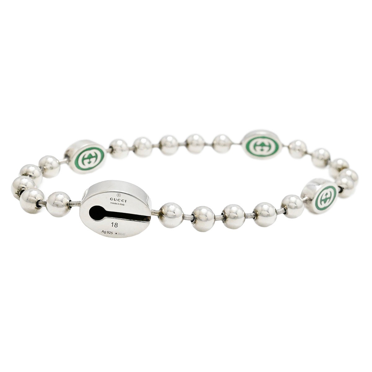 グッチ GUCCI SV925 GGロゴ ボールチェーン ブレスレット レディース メンズ  3887
