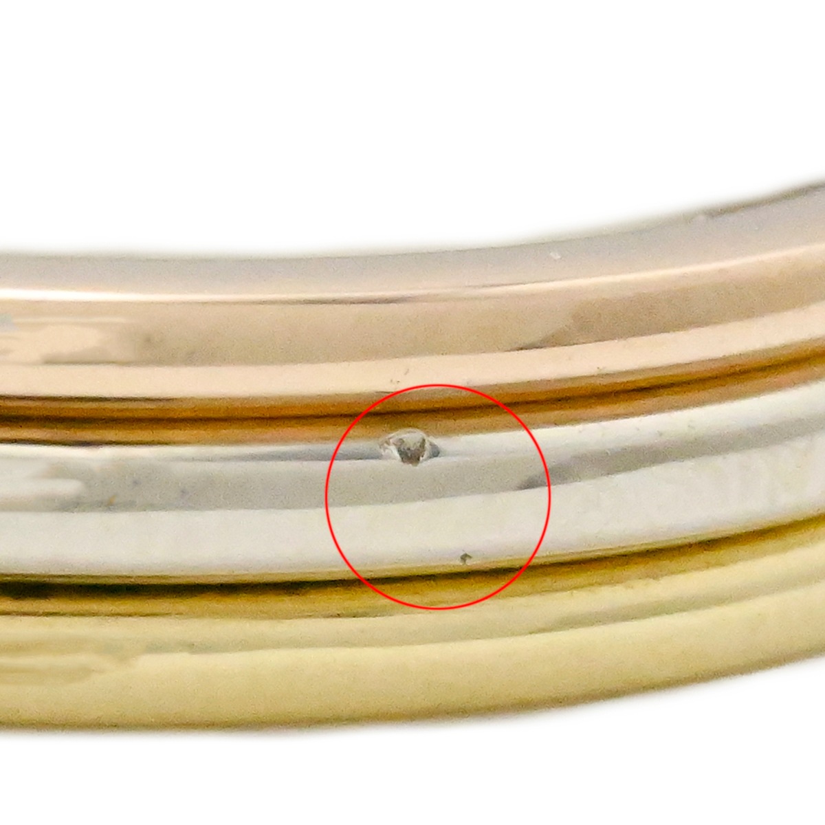 カルティエ CARTIER 750YG PG WG イエローピンクホワイトゴールド スリーカラー トリニティ サイズ51 レディース  2000