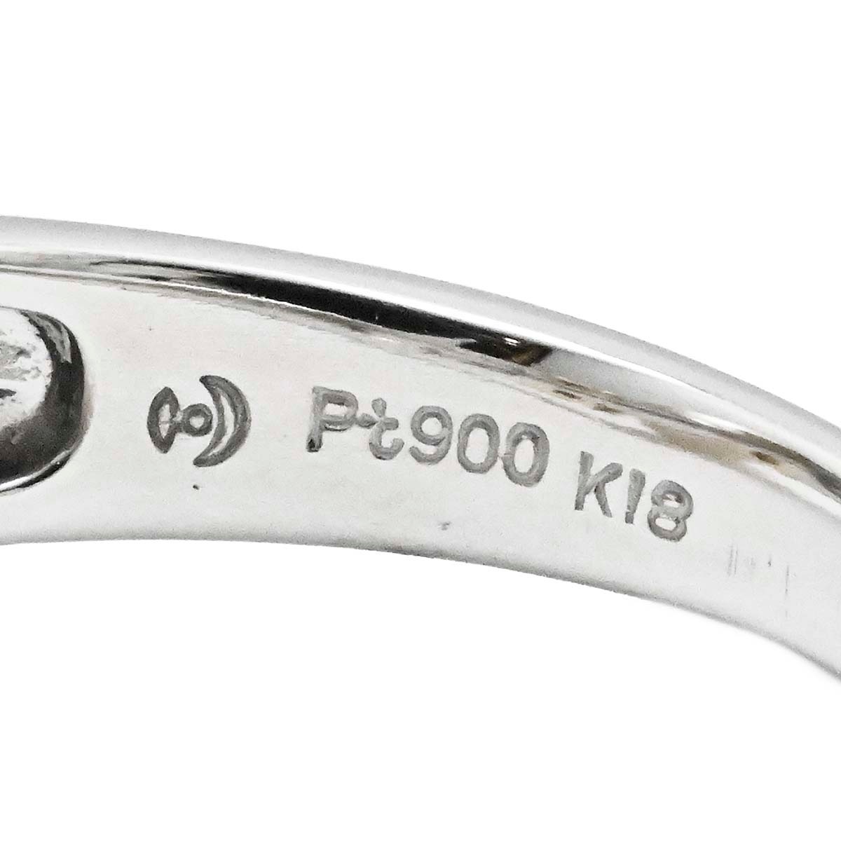 タサキ TASAKI K18YG イエローゴールド PT900 プラチナ パール ダイヤ0.30ct リング 12号 レディース  3720