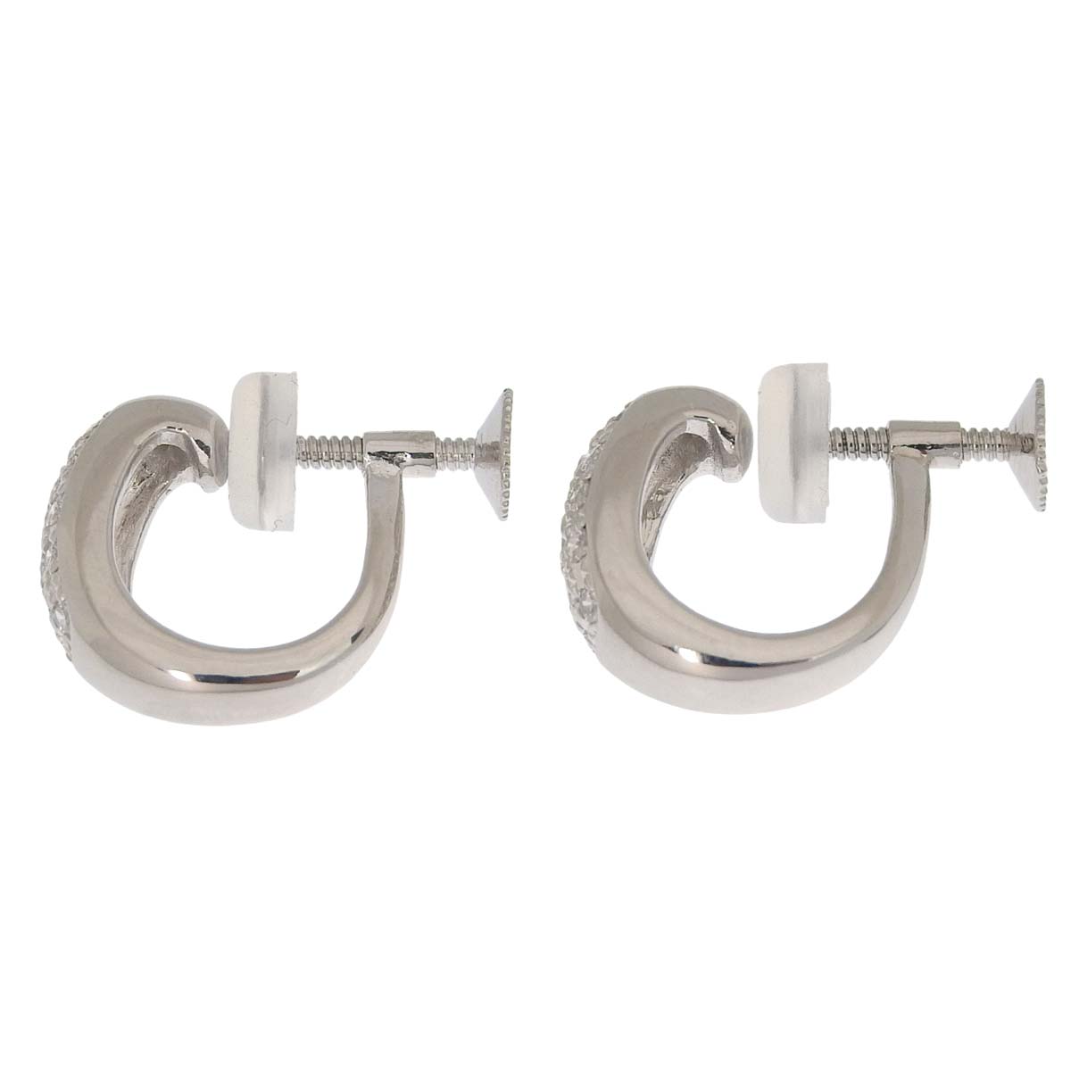 タサキ TASAKI ループ イヤリング PT900 プラチナ ダイヤモンド 0.19ct