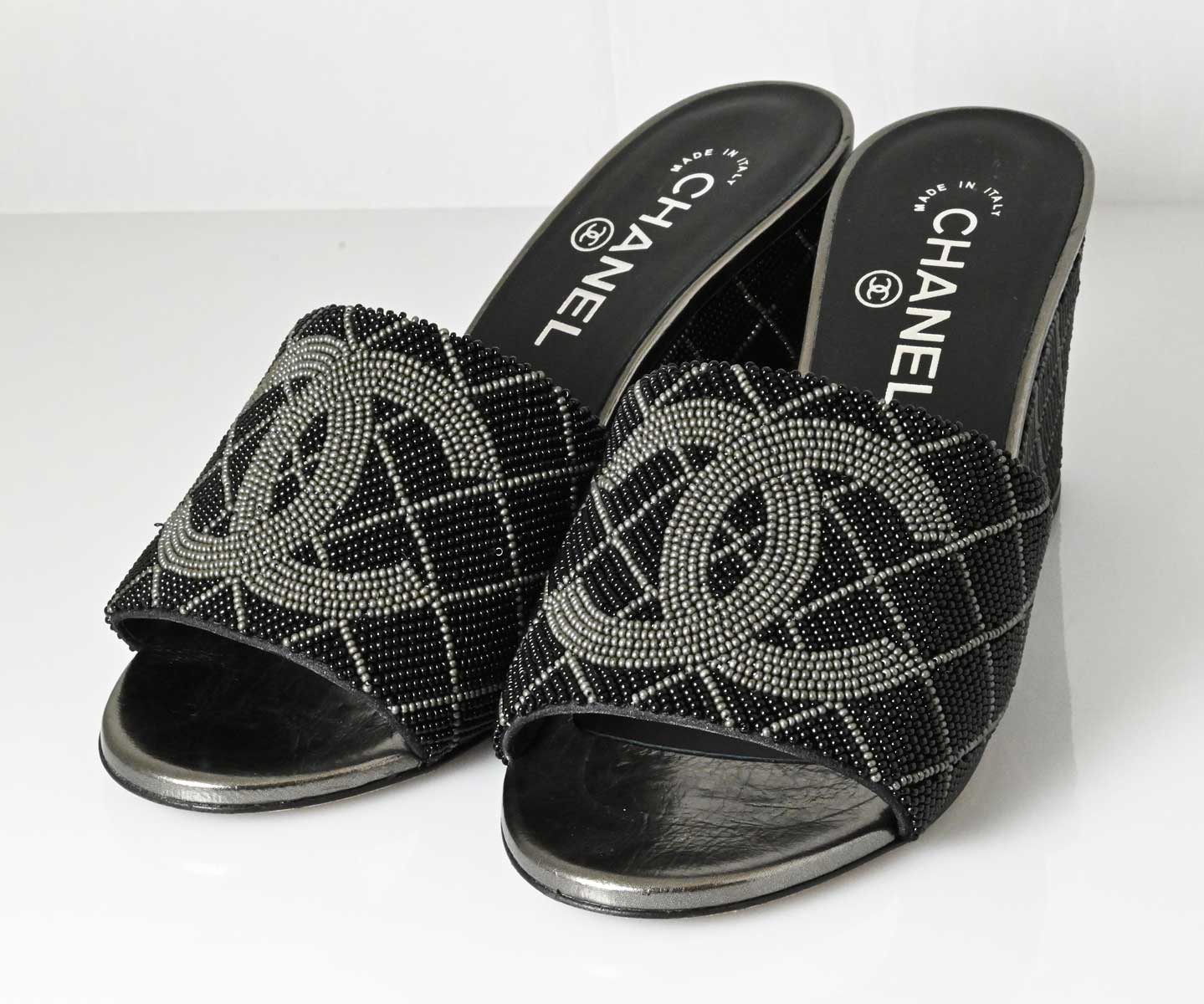 シャネル CHANEL サンダル ミュール ２０P レディース ビーズ 靴 6900