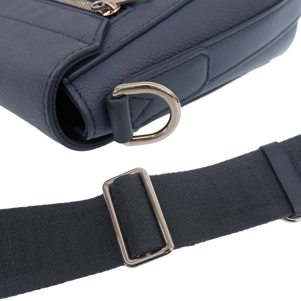 ルイヴィトン LOUIS VUITTON アロエグラム テイクオフ メッセンジャー ネームタグ付き ショルダーバッグ レザー ネイビー メンズ M21363 4504