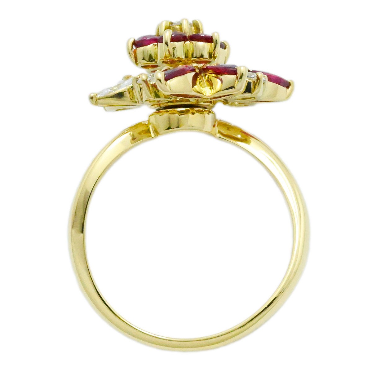 ウォルサム WALTHAM スウィングリング　K18YG イエローゴールド ルビー ダイヤ 指輪 サイズ12.5号 レディース  3858