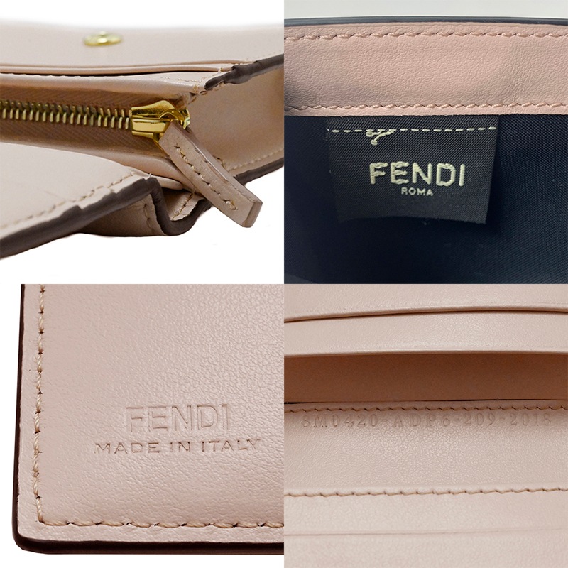 フェンディ FENDI 8М0420 スモールウオレット ロゴ 二つ折りコンパクトウオレット 財布 フェンディローマレディース メンズ 8M0420 2066
