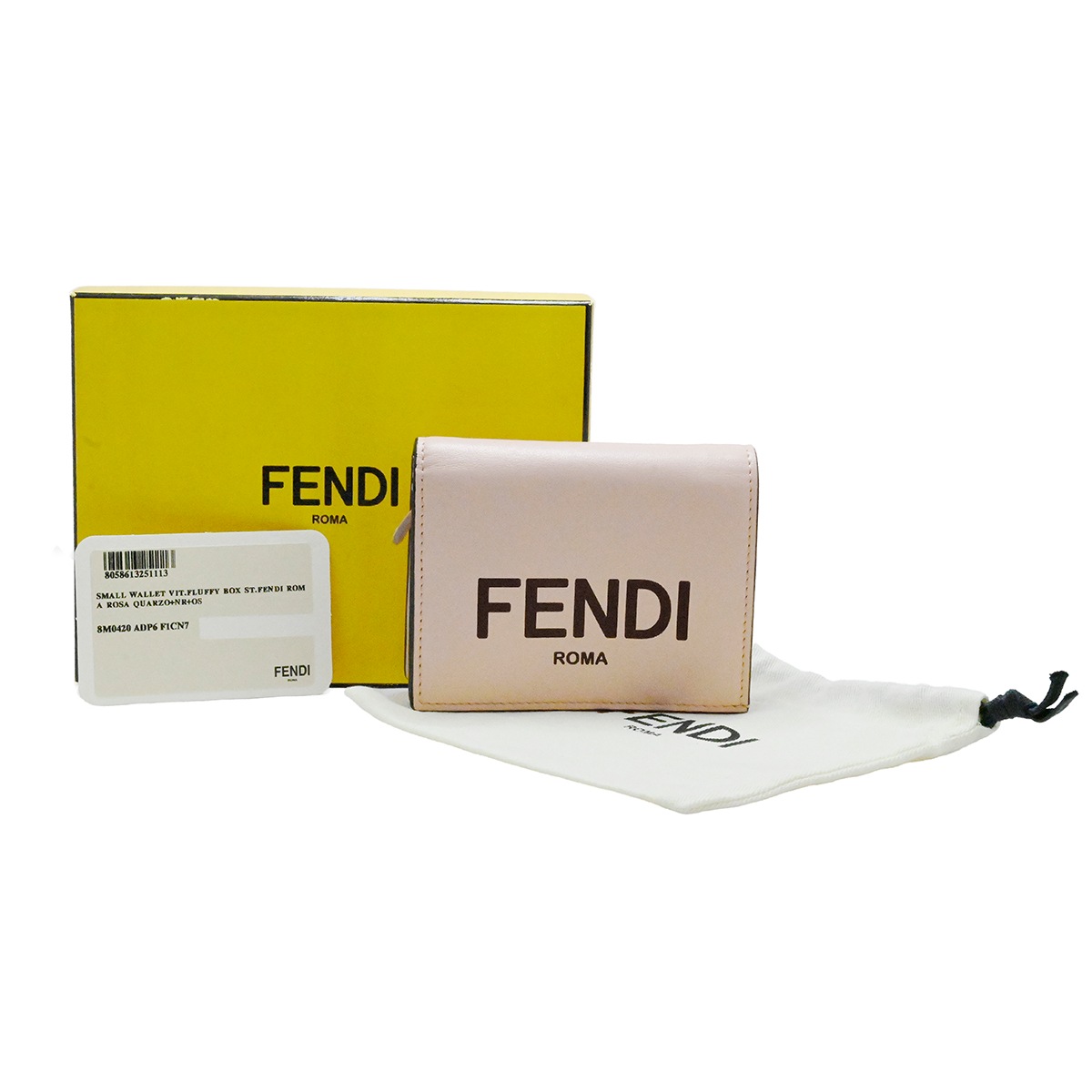 フェンディ FENDI 8М0420 スモールウオレット ロゴ 二つ折りコンパクトウオレット 財布 フェンディローマレディース メンズ 8M0420 2066