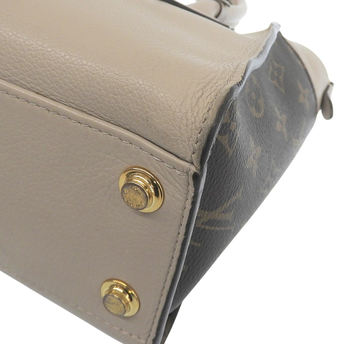 ルイヴィトン LOUIS VUITTON モノグラム オンマイサイドPM 2WAY ハンドバッグ ショルダー 斜め掛け モノグラム×レザー グレージュ M57729 4841