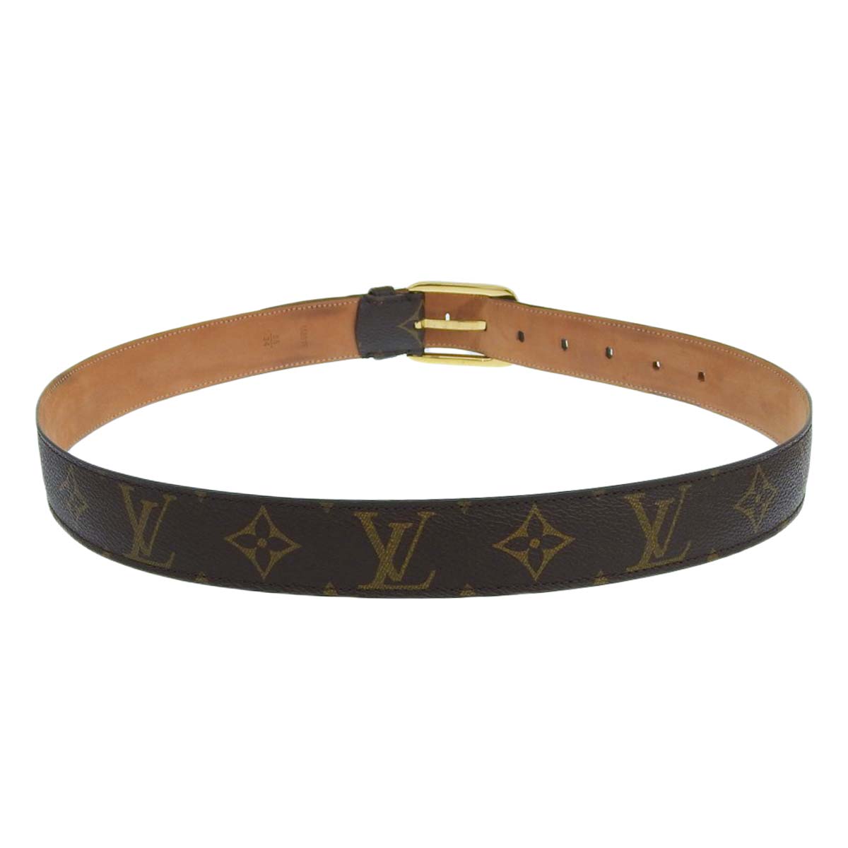ルイヴィトン LOUIS VUITTON モノグラム サンチュール エリプス ベルト ゴールド金具 表記サイズ85 モノグラムキャンバス レディース M6919 4398