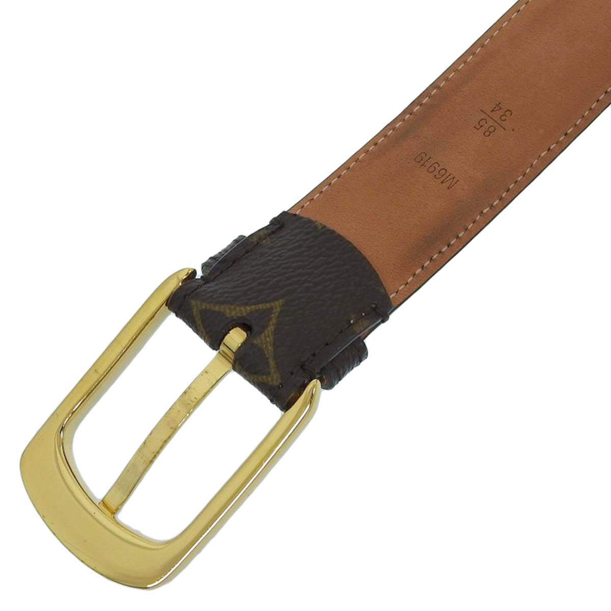 ルイヴィトン LOUIS VUITTON モノグラム サンチュール エリプス ベルト ゴールド金具 表記サイズ85 モノグラムキャンバス レディース M6919 4398