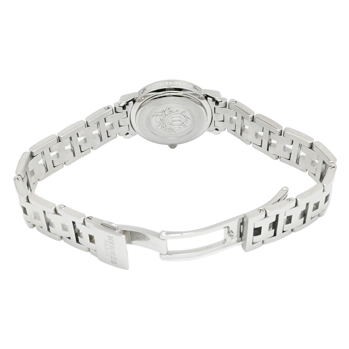 エルメス HERMES クリッパーナクレ SS×ピンクサファイア CL4.231 クォーツ レディース 腕時計  3809