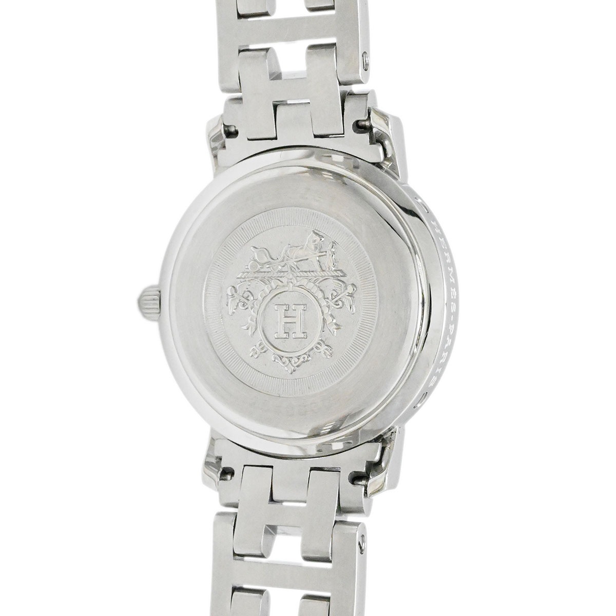 エルメス HERMES クリッパーナクレ SS×ピンクサファイア CL4.231 クォーツ レディース 腕時計  3809