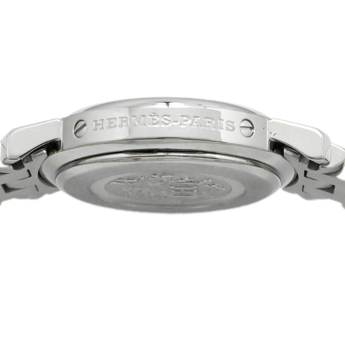 エルメス HERMES クリッパーナクレ SS×ピンクサファイア CL4.231 クォーツ レディース 腕時計  3809