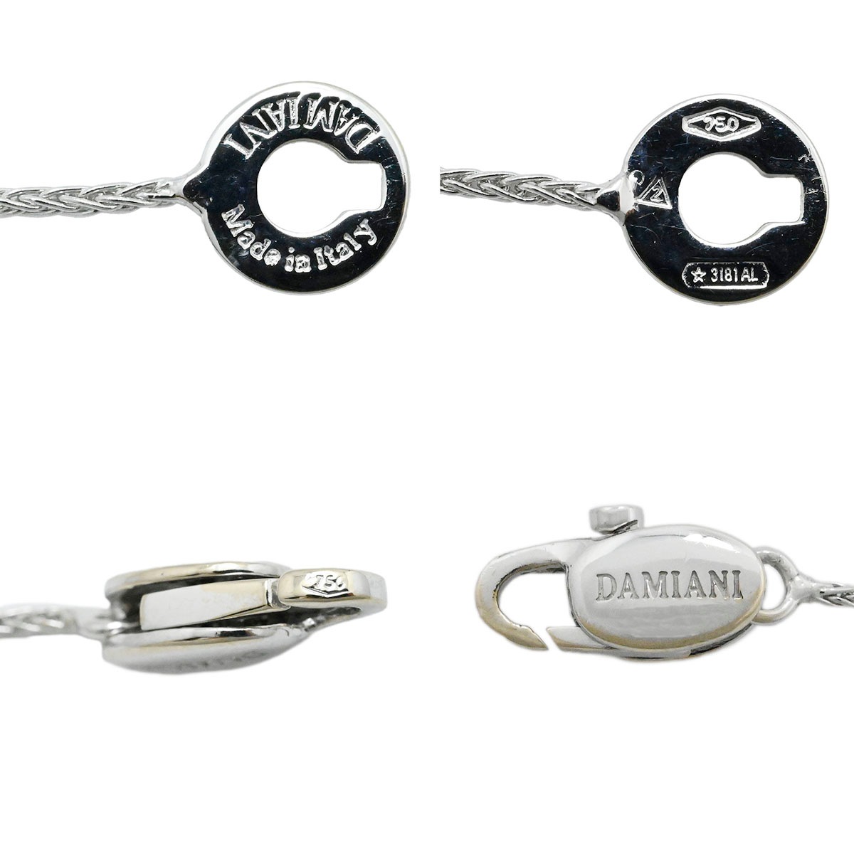 ダミアーニ DAMIANI 750WG K18WG ホワイトゴールド オニキス アクワマリン ダイヤ ネックレス レディース  3860