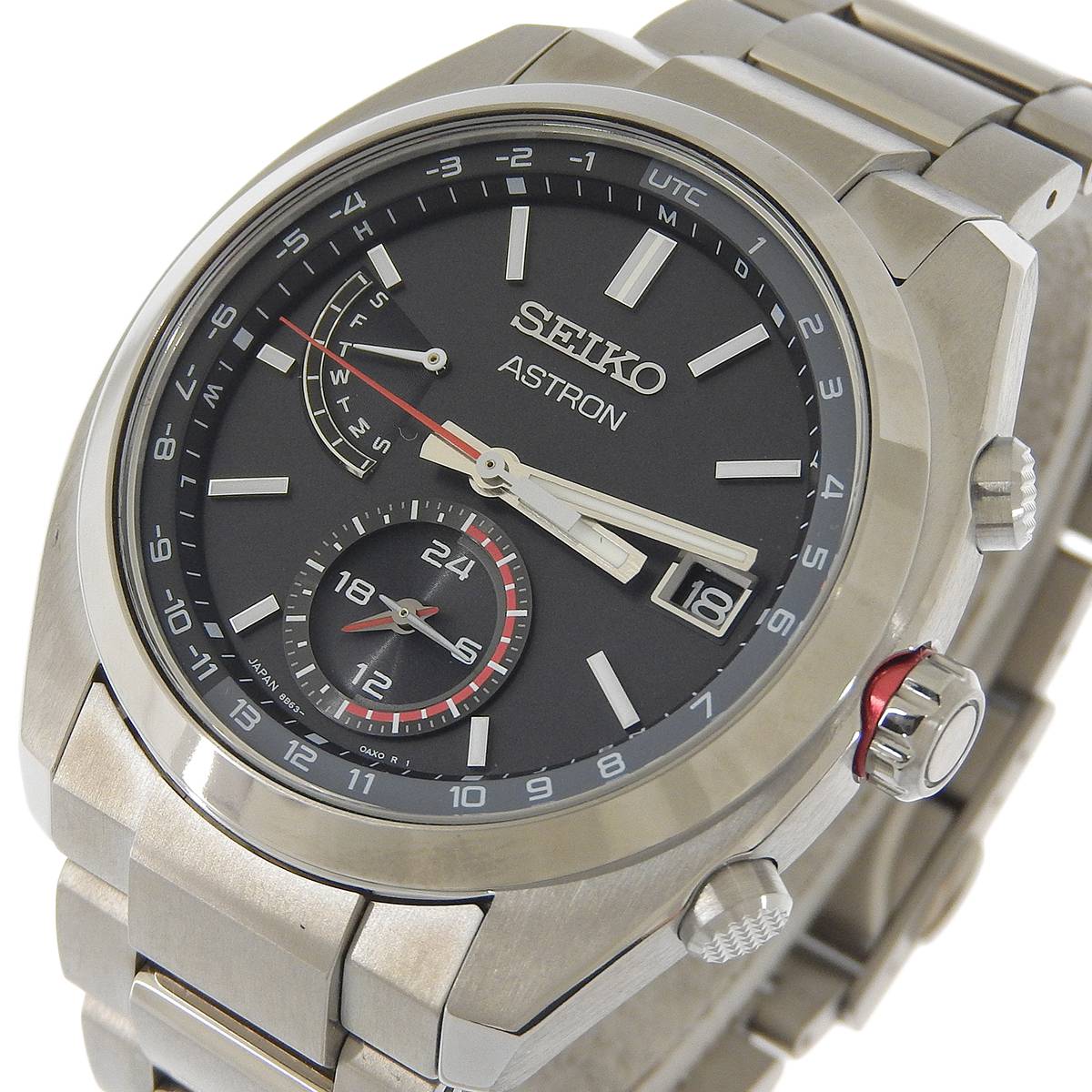 セイコー SEIKO アストロン ソーラー 電波 腕時計 チタニウム ブラック文字盤 メンズ カレンダー SBXY017 4194