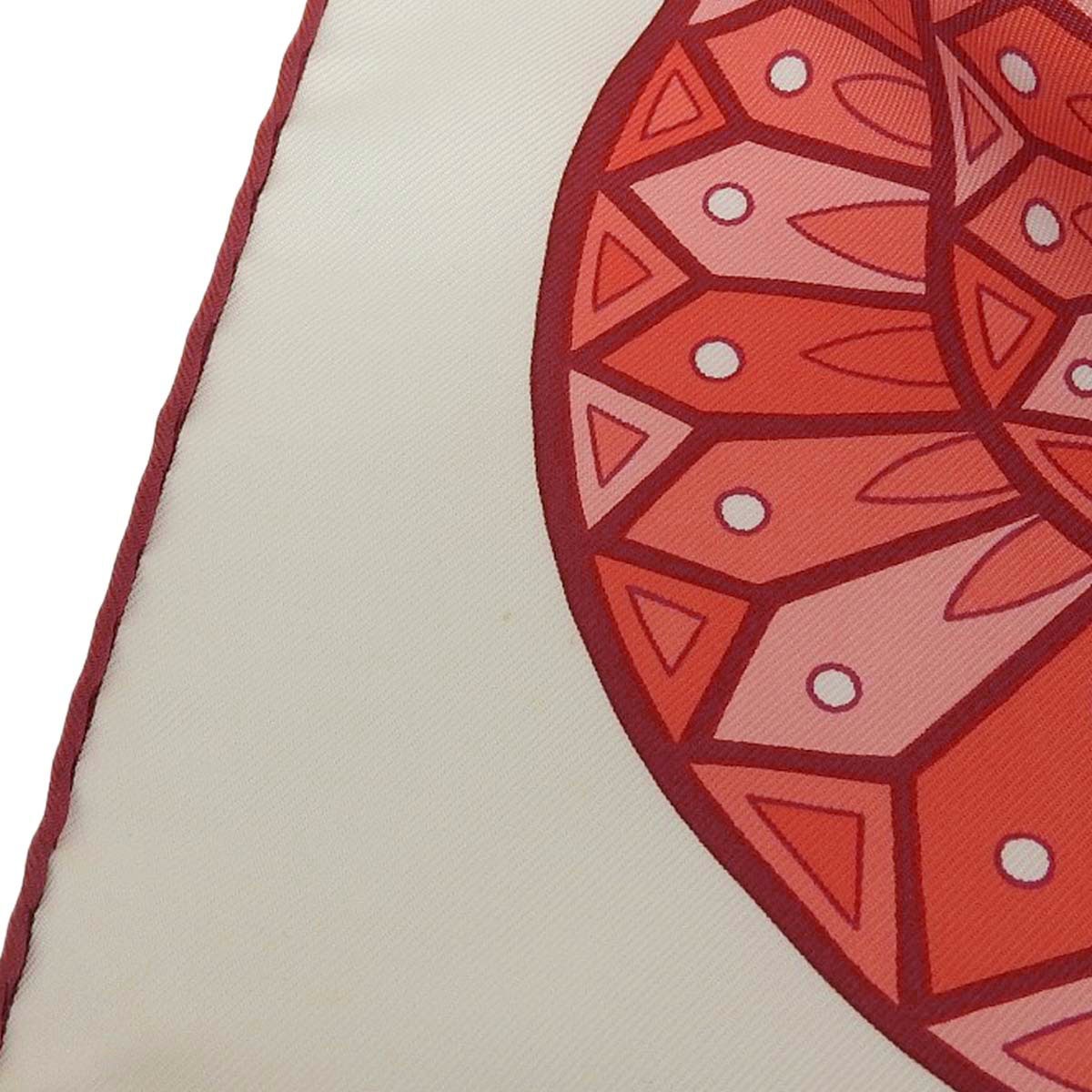 エルメス HERMES カレ90 スカーフ Reves d'Escargots カタツムリの夢 シルク レッド系 レディース 4610