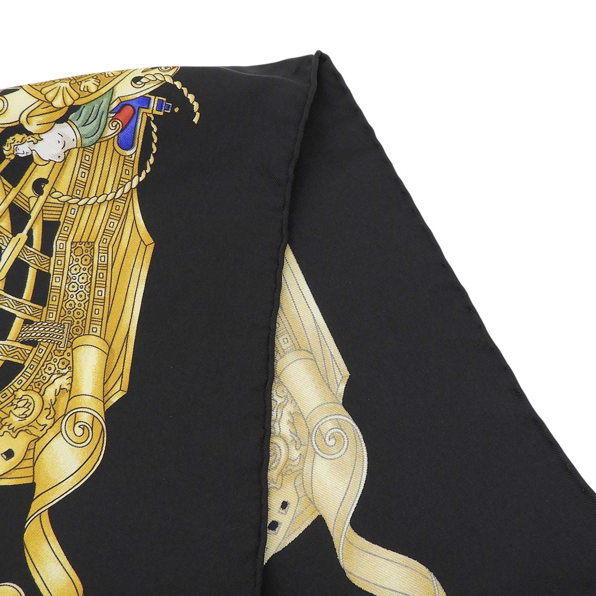 エルメス HERMES カレ90 VOILES DE LUMIERE 光の帆船 スカーフ シルク ブラック×マルチカラー レディース 4766