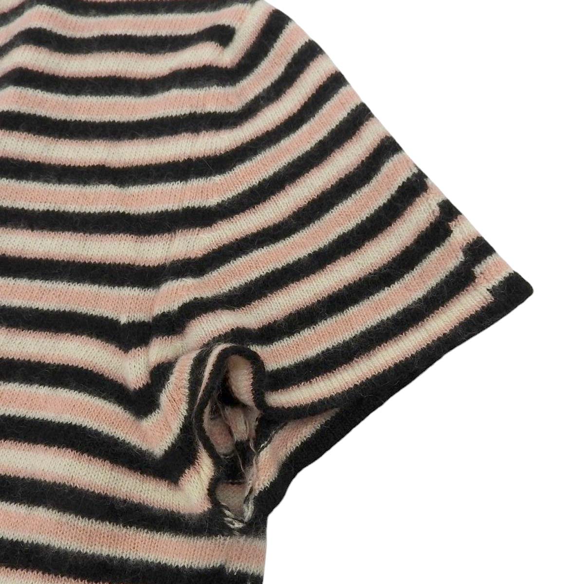 シャネル CHANEL 半袖 ボーダー ニット カシミア ピンク×ブラック 38 レディース 4611