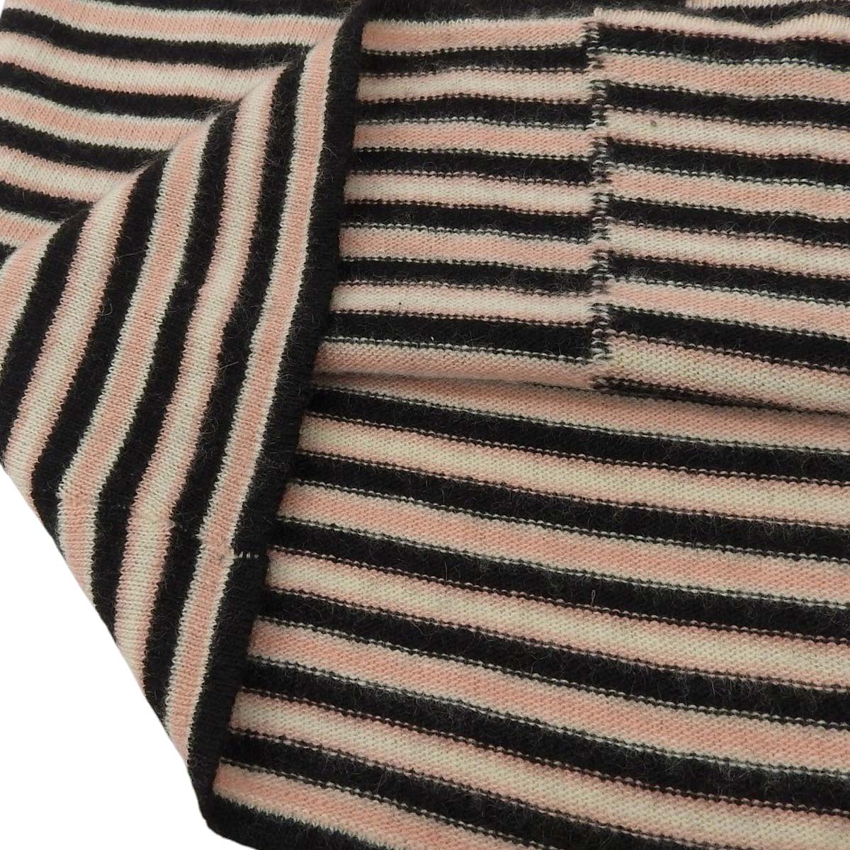 シャネル CHANEL 半袖 ボーダー ニット カシミア ピンク×ブラック 38 レディース 4611