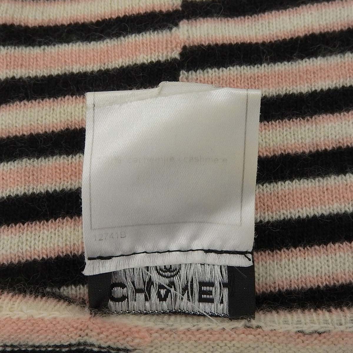 シャネル CHANEL 半袖 ボーダー ニット カシミア ピンク×ブラック 38 レディース 4611