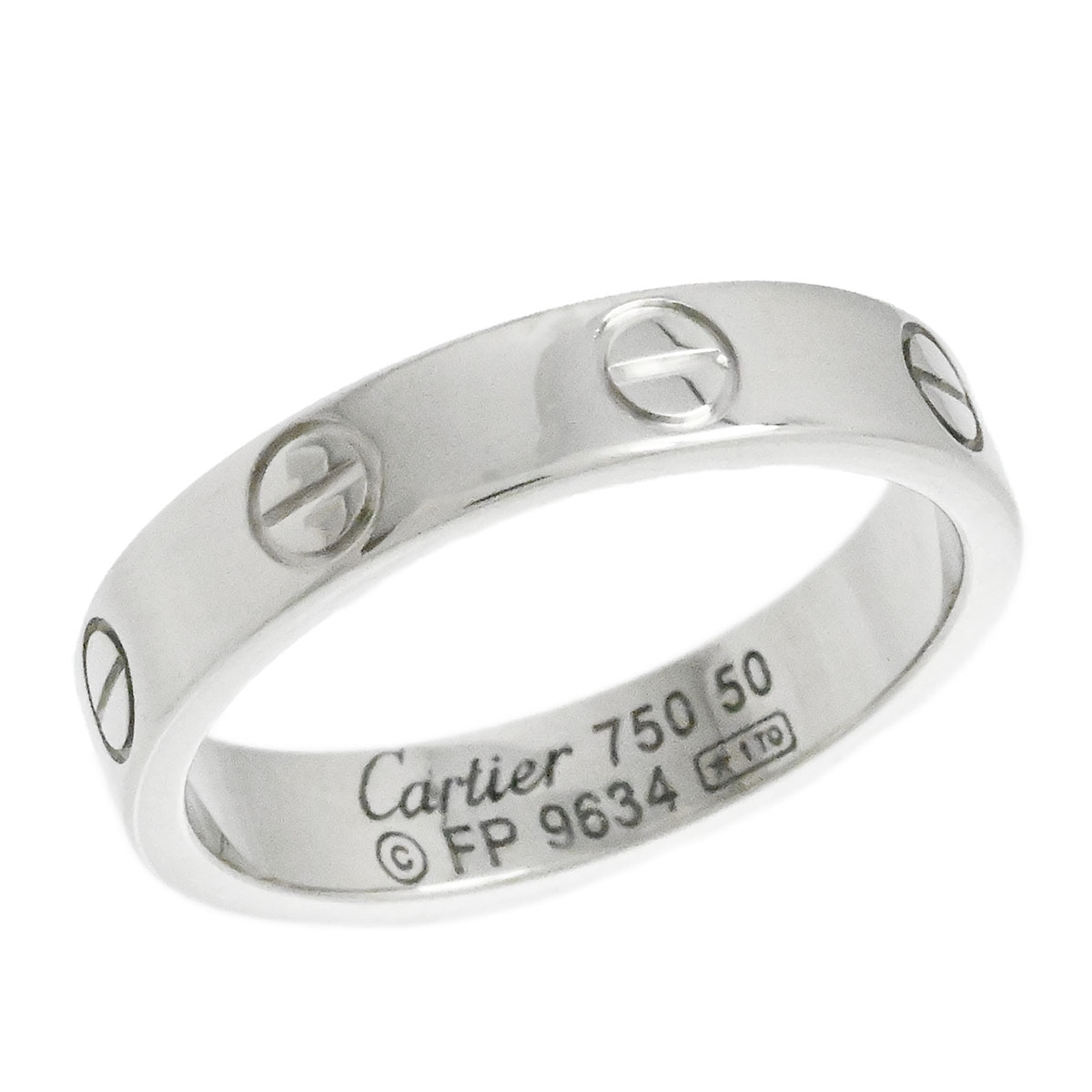 Cartier カルティエ　 ミニラブリング　ホワイトゴールド　サイズ50 カルティエミニラブリング #50 レディース K18ホワイトゴールド リング